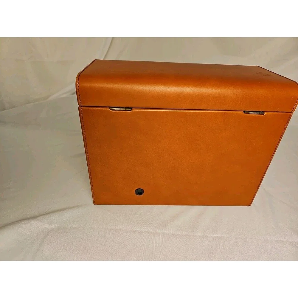 Alain LeBlanc Triple Automatic Watch Winder Leather Display Case Tested No Key